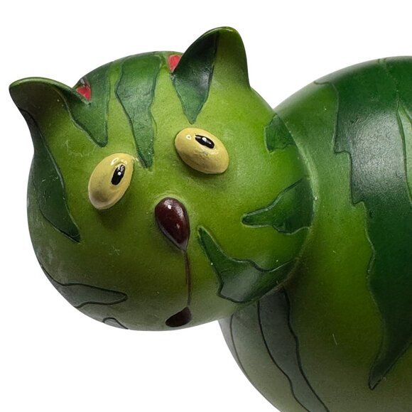 Watermelon Cat Enesco Home Grown Fruit Resin 2007 4008116  Green Figurine Decor - Picture 8 of 11